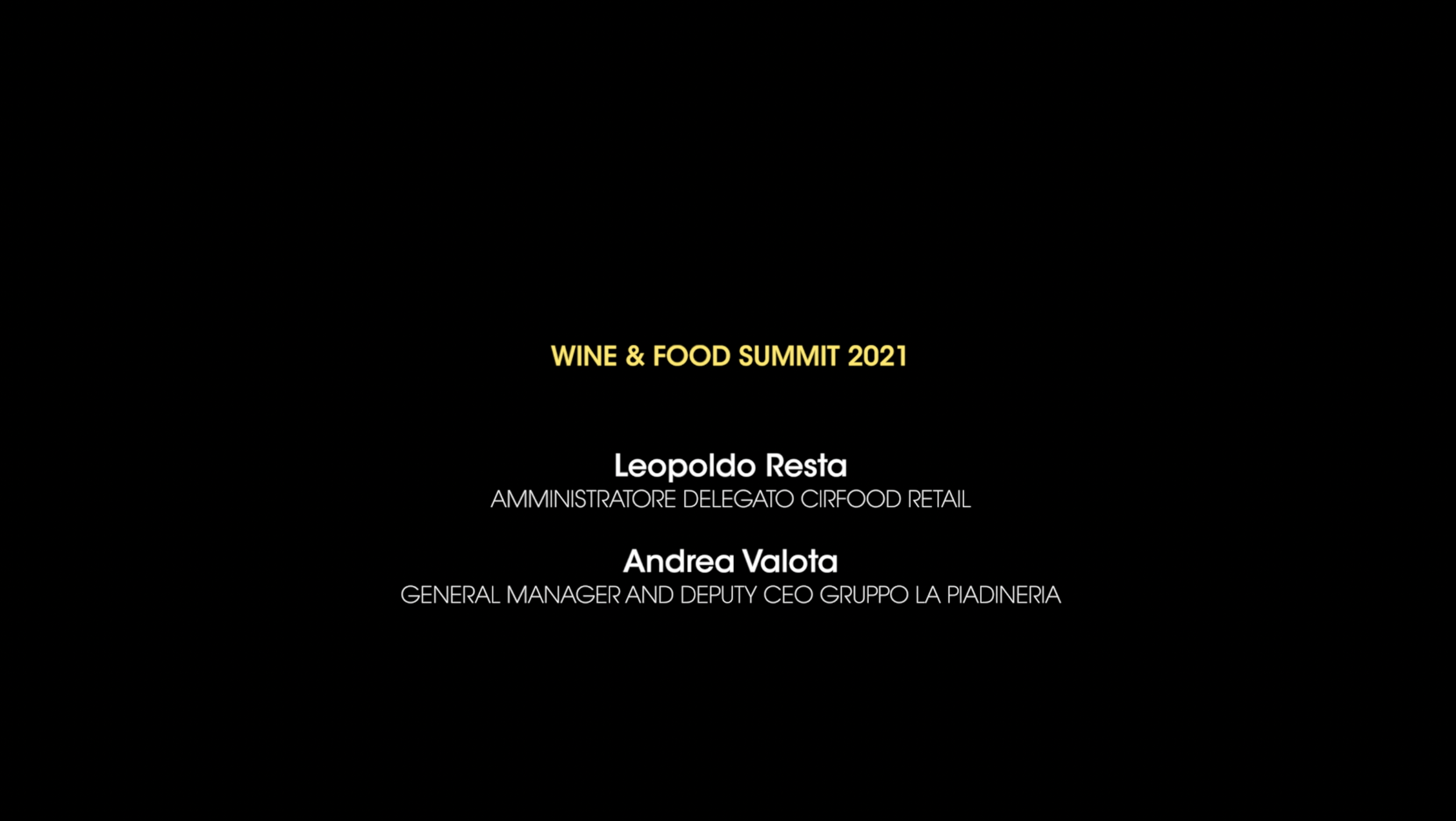I settori del wine&food e la sfida della ripresa – Leopoldo Resta, Andrea Valota
